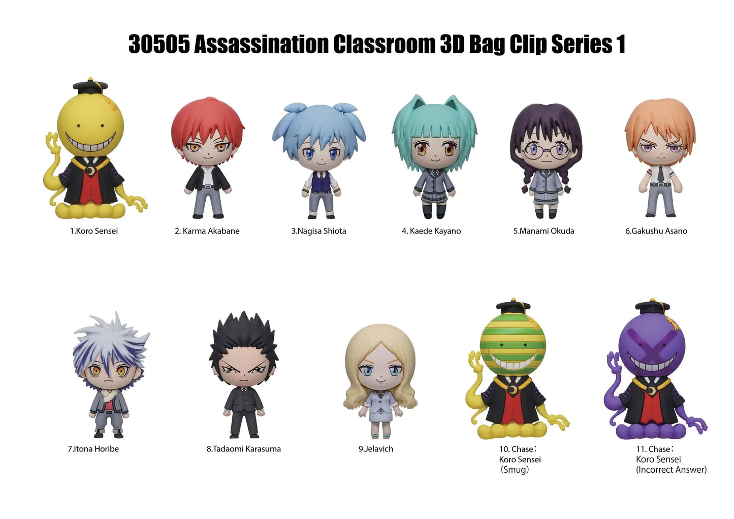 ASSASSINATION CLASSROOM PDQ 3D FOAM BAG CLIP Monogram