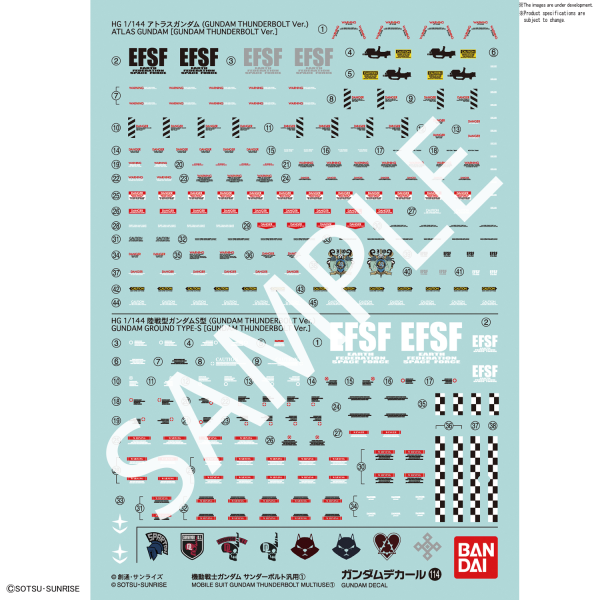 Gundam Decal Bandai GD 114 Mobile Suit Gundam Thunderbolt Multiuse 1