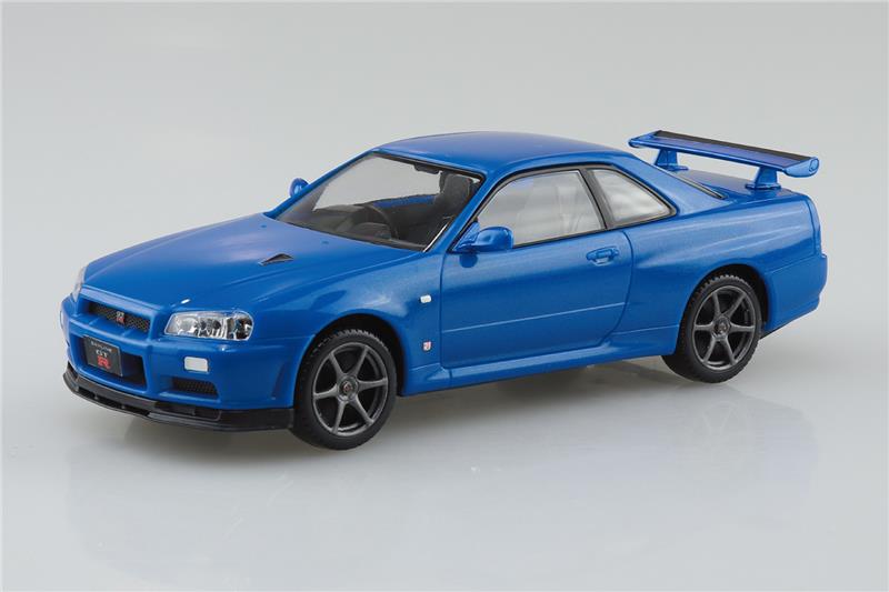 Aoshima 1/32 SNAP KIT #12-BB Nissan R34 Skyline GT-R (Bayside Blue)