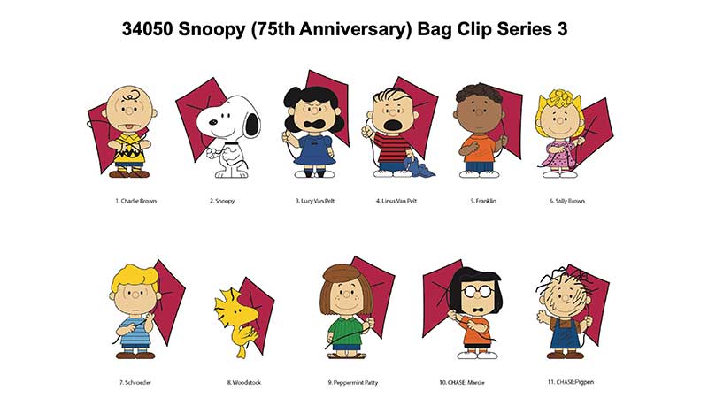 SNOOPY 75TH SERIES 3 3D FOAM BAG CLIP Monogram