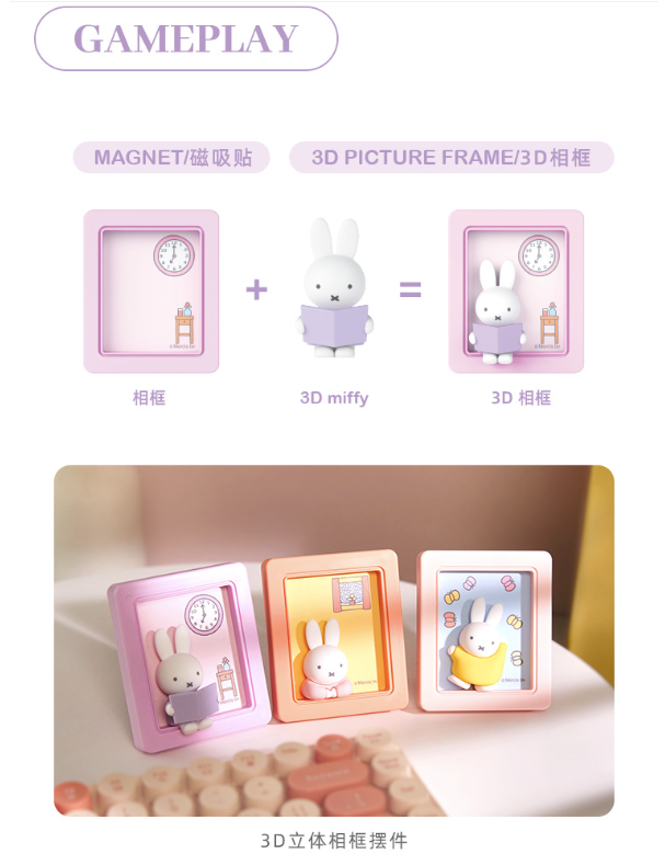 Miffy 3-in-1 Phone Stand / Photo Frame / Fridge Magnet Blind Box LuminaToyz