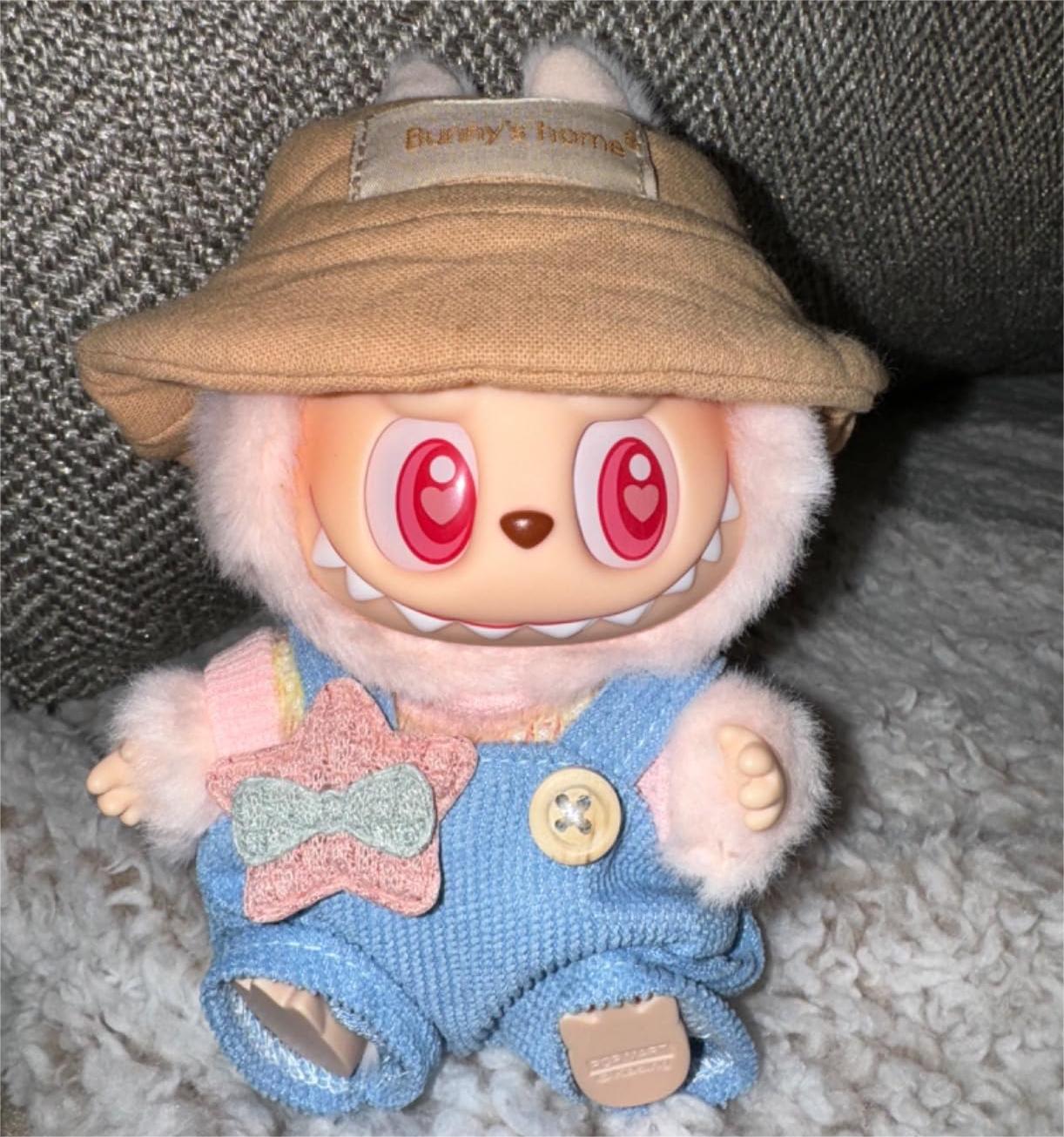 Labubu CALEMBOU Plush Doll Clothes, Cute rainbow Plush Doll Clothes Suit for Labubu 3 PC