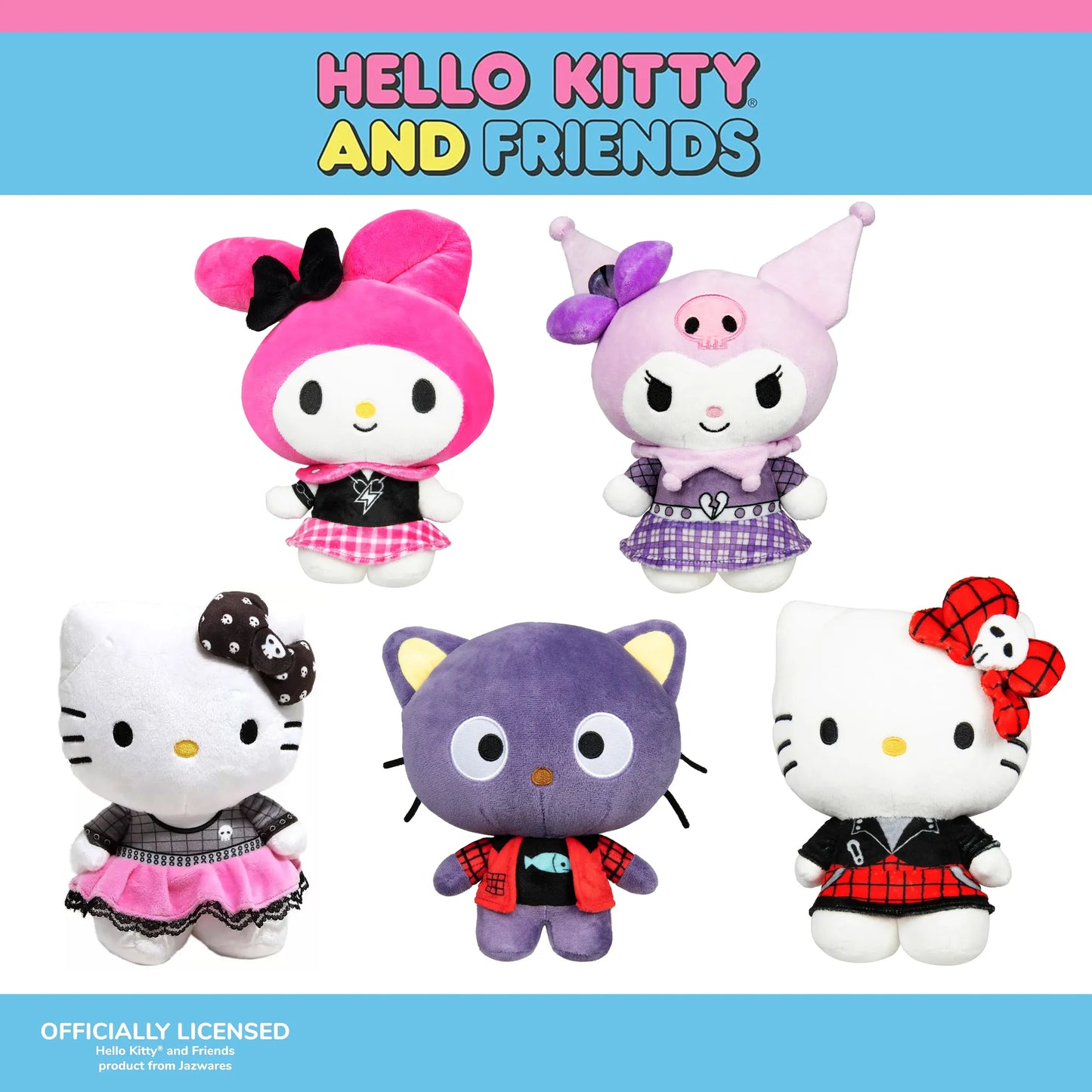 Hello Kitty & Friends Kuromi Punk Purple Dress Sanrio Plush 8 Inch Jazwares