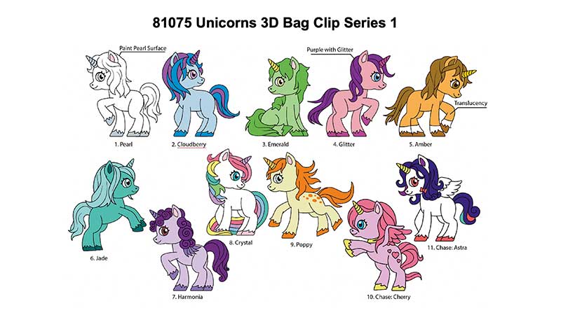 UNICORNS 3D FOAM BAG CLIP Monogram