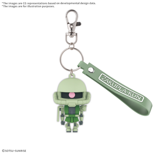 Gundam Mobile Suit Bandai Zakupla-Kun 3D Rubber Mascot Keychain