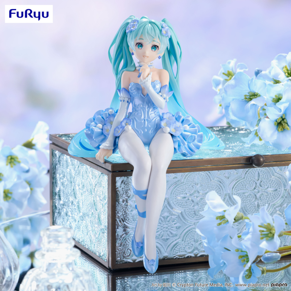 Hatsune Miku Noodle Stopper Figure Flower Fairy Nemophila Pail Blue Color ver. FuRyu