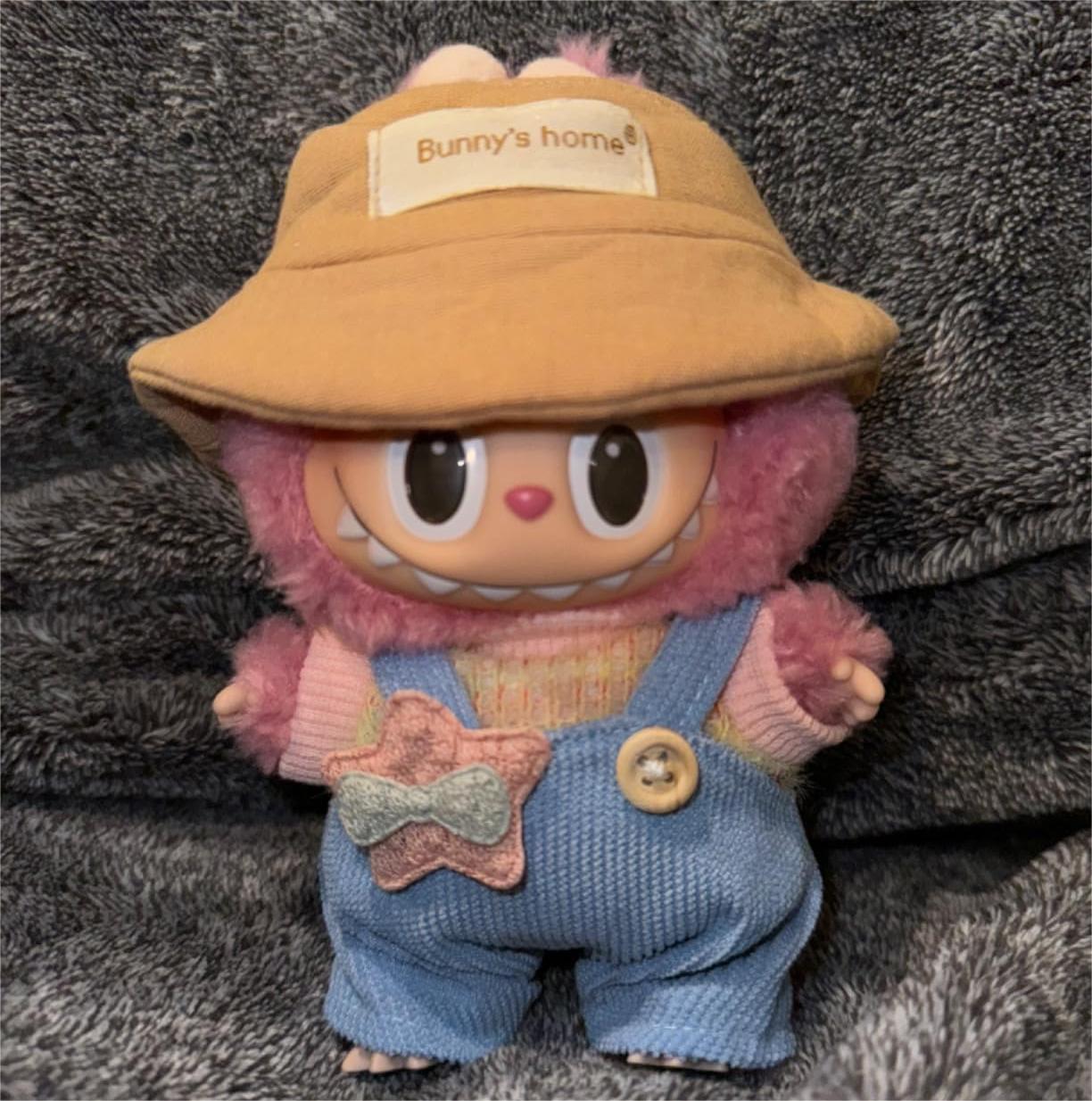 Labubu CALEMBOU Plush Doll Clothes, Cute rainbow Plush Doll Clothes Suit for Labubu 3 PC