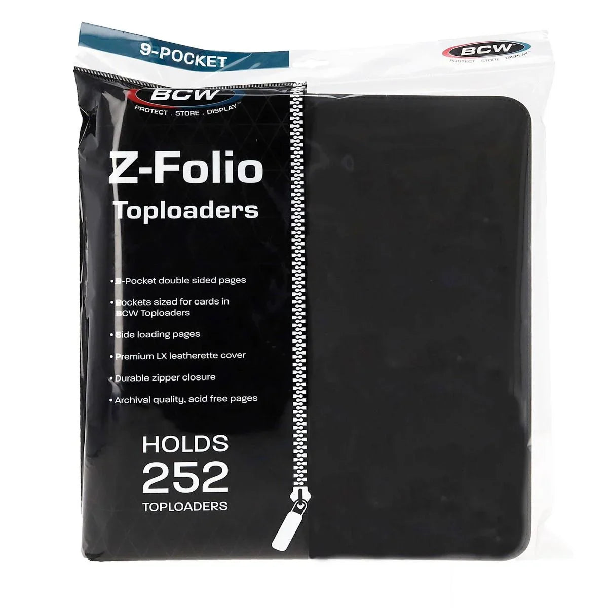 BCW 9-POCKET Z-FOLIO LX ALBUM TOPLOADERS BLACK Holds 252 cards