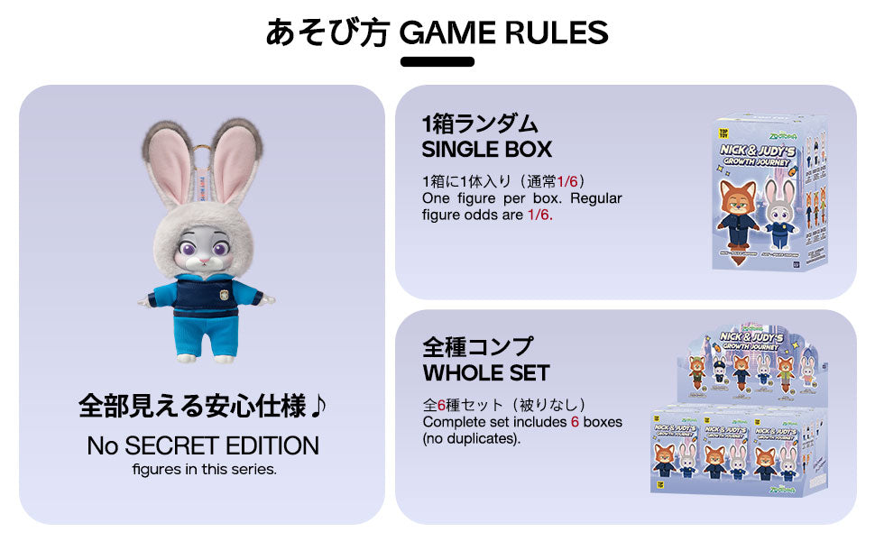 ZOOTOPIA NICK & JUDY'S Growth Journey Series Plush Blind Box TOP TOY