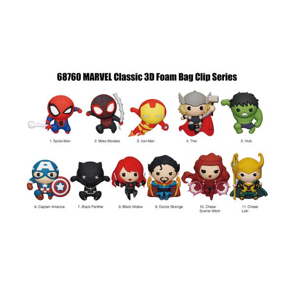 MARVEL CLASSIC 3D FOAM BAG CLIP Monogram
