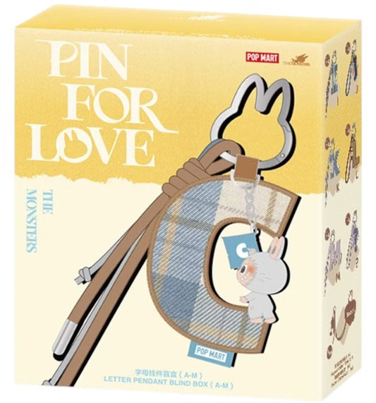 Labubu The MONSTER Pin for love Series Letter Pendant A M Blind Box POP MART