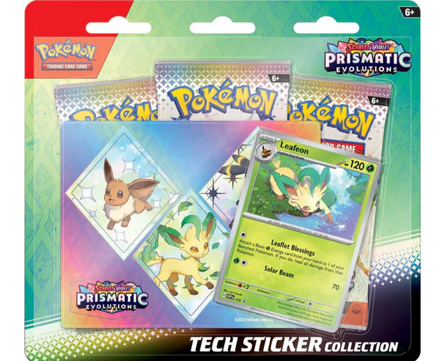 Pokémon TCG: Scarlet & Violet-Prismatic Evolutions 3 Booster Packs & Promo Card Sticker Collection