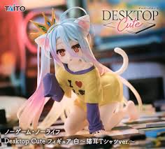No Game No Life Desktop Cute Figure - Shiro (Cat Ear T-Shirt Ver.) TAITO