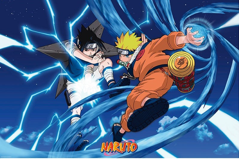 NARUTO Poster Maxi Naruto & Sasuke 91.5x61 ABYSSE 36 x 24 inch