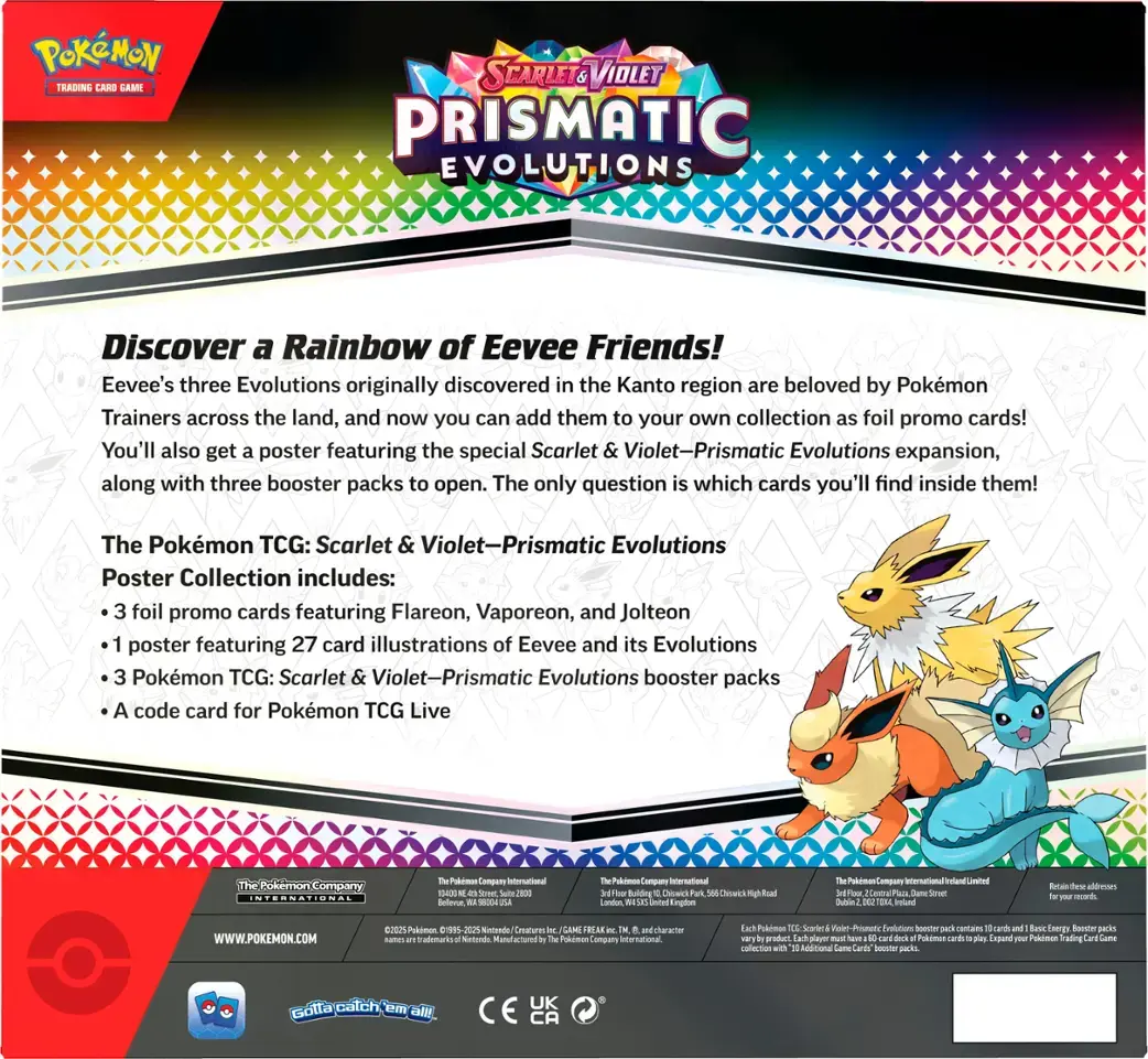 Pokémon TCG: Scarlet & Violet-Prismatic Evolutions Poster Collection