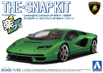 Aoshima 1/32 SNAP KIT #19-E Lamborghini Countach LPI 800-4(GREEN)