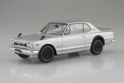 Aoshima 1/24 SNAP CAR KPGC10 SKYLINE HT GT-R 1970 Silver