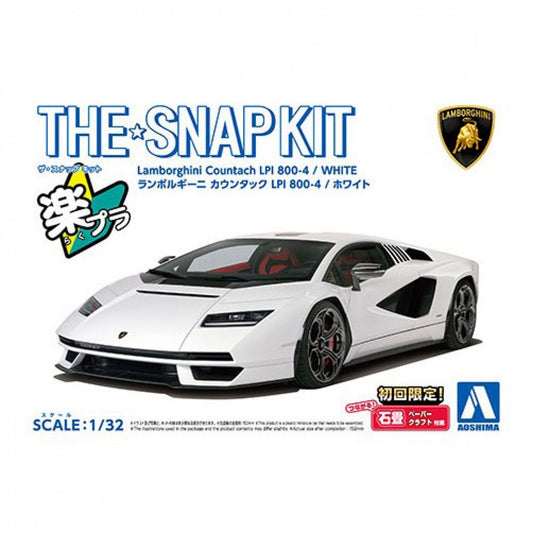 Aoshima 1/32 SNAP KIT #19-A Lamborghini Countach LPI 800-4(White)