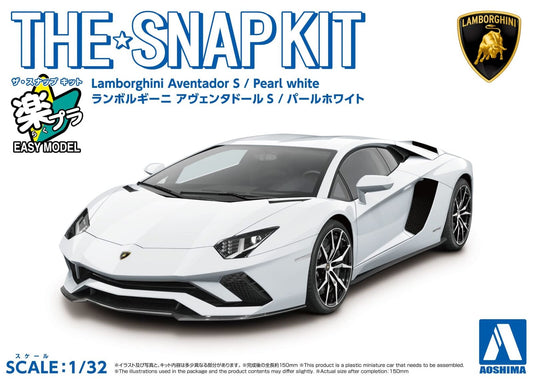 Aoshima 1/32 SNAP KIT #12-A Lamborghini Aventador S (Pearl White)