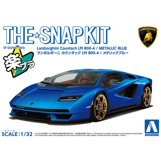 Aoshima 1/32 SNAP KIT #19-F Lamborghini Countach LPI 800-4(METALLIC BLUE)