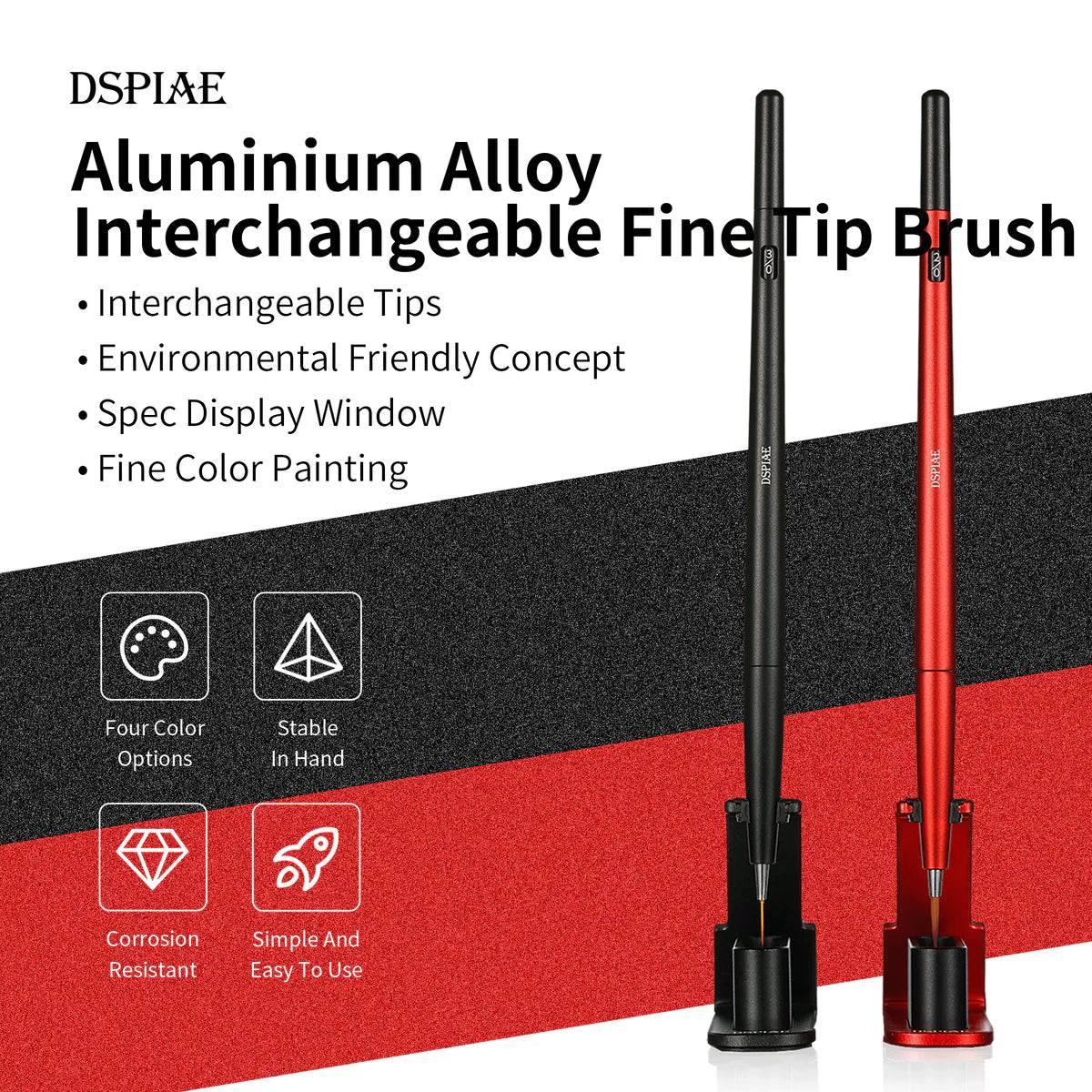 DSPIAE AT-FB Aluminium Alloy Interchangeable Fine Tip Brush