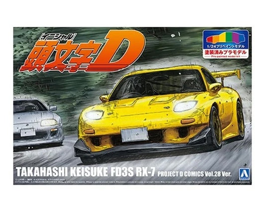 Aoshima 1/24 Pre-Painted Initial D Takahashi Keisuke FD3S RX-7 Project D Comics Vol.28 Ver. Model Kit