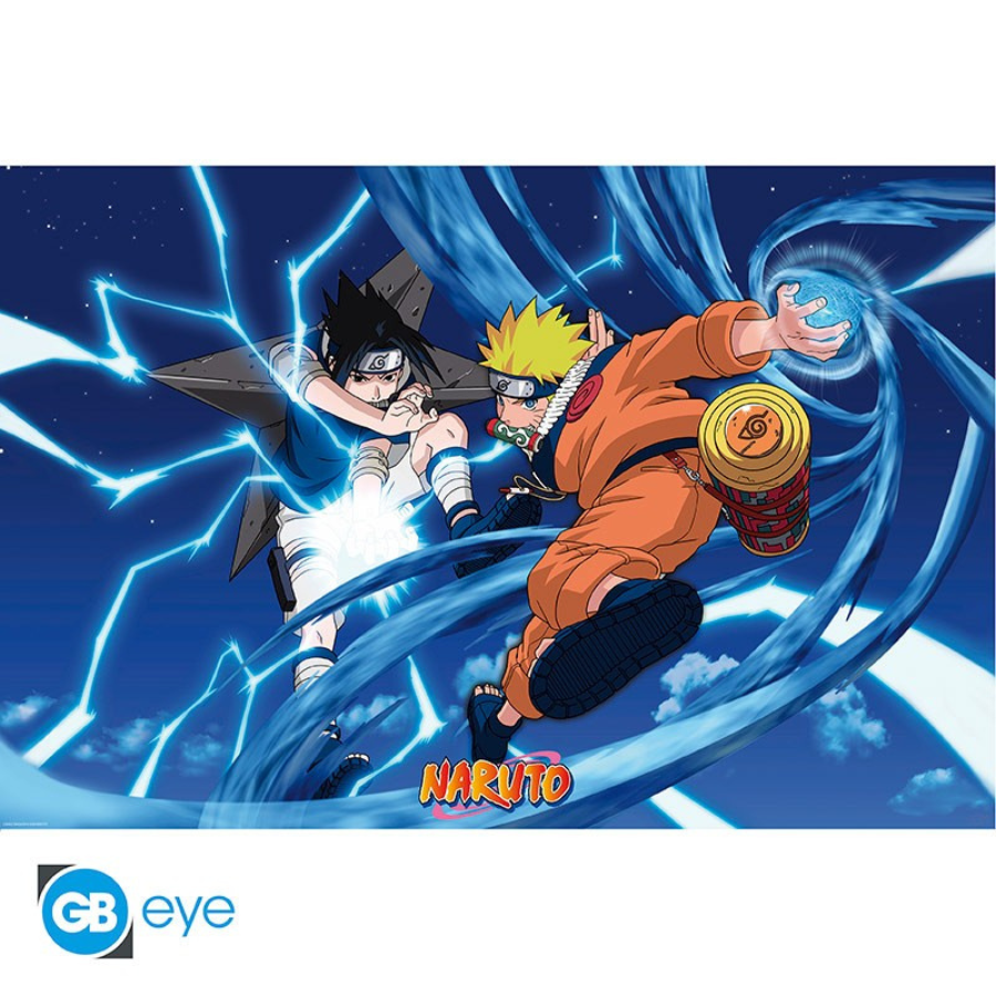 NARUTO Poster Maxi Naruto & Sasuke 91.5x61 ABYSSE 36 x 24 inch