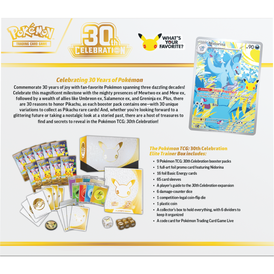 Pokémon TCG: 30th Celebration Elite Trainer Box (9 Packs)