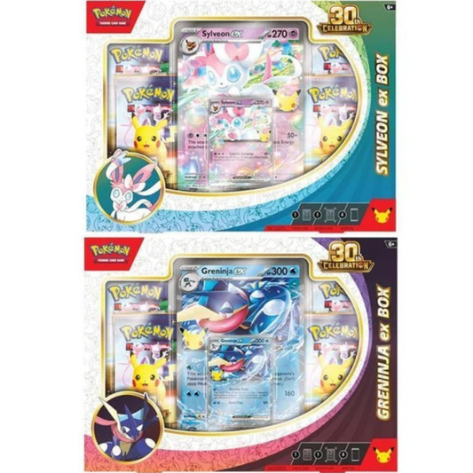 Pokémon TCG: 30th Celebration Sylveon ex/ Greninja ex BOX (4 Packs)