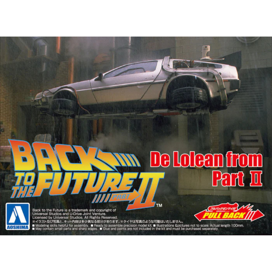 Aoshima Back To The Future 1/43 Pullback DELOREAN from PART 2
