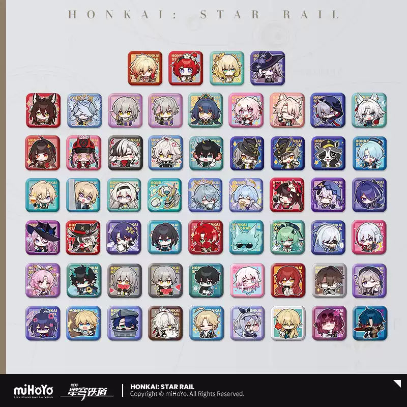 Honkai: Star Rail PomPom's Exhibition Hall Square Series Button Badge Emoji Pin - miHoYo