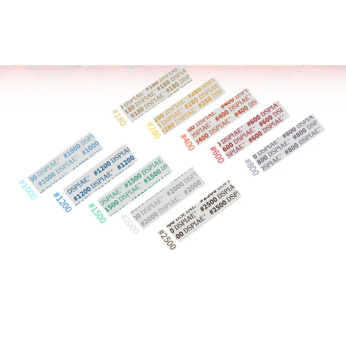 DSPIAE Pre-Cut Self Adhesive Sandpaper 10pc (Grit: #180 #280 #400 #600 #1000 #1200 #1500 #2000 #2500)
