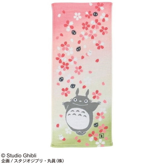 My Neighbor Totoro Flower (Pink and White) (Face Towel) Marushin Studio Ghibli Imabari Gauze Series Size: 13.4 x 31.5