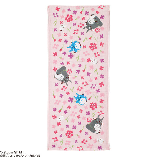 My Neighbor Totoro Flower (Pink) (Face Towel) Marushin Studio Ghibli Imabari Gauze Series Size: 13.4 x 31.5