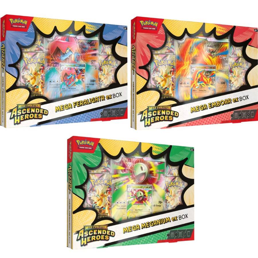 Pokémon TCG: Mega Evolution Ascended Heroes Mega EX Box Meganium / Emboar / Feraligatr (4 Packs)
