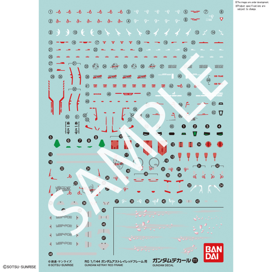 Gundam Decal Bandai GD 111 RG-19 Gundam Astray Red Frame