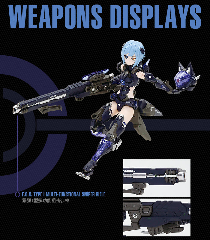 Cyber Forest [Fantasy Girls] 1/12 F.O.X. Long-Range Striker Unit Vivienne Hayha Model Kit Nuke Matrix