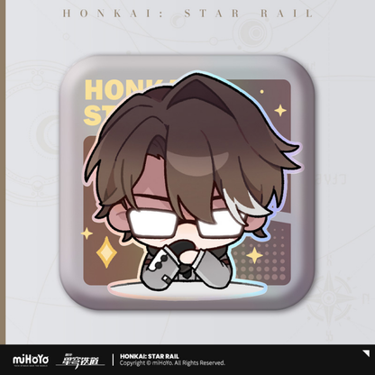 Honkai: Star Rail PomPom's Exhibition Hall Square Series Button Badge Emoji Pin - miHoYo
