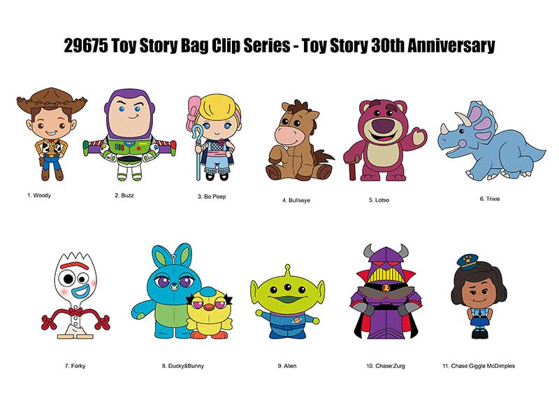 TOY STORY 30th Anniversary 3D FOAM BAG CLIP Monogram