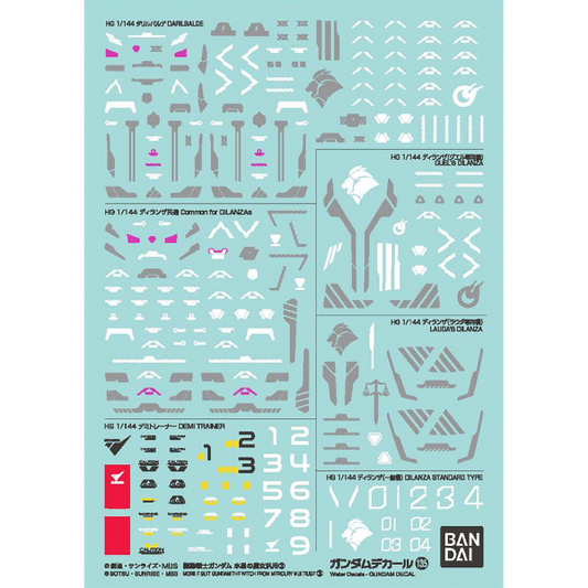 Gundam Decal Bandai GD 135 Mobile Suit Gundam the Witch from Mercury Multiuse 3