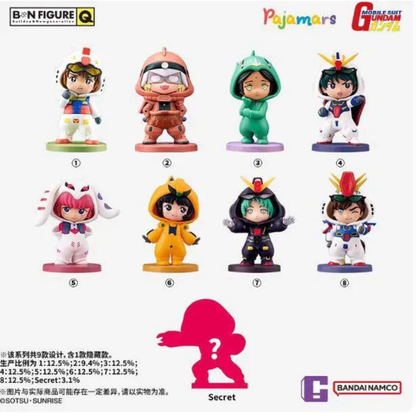 Gundam Mobile Suit Universal Century Pyjamas Series Bandai Namco X BN Figure Q Blind Box Mascot Costume