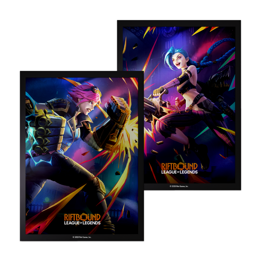 Riftbound League of Legends TCG Vendetta Art Sleeves #1 Vi & Jinx 100CT
