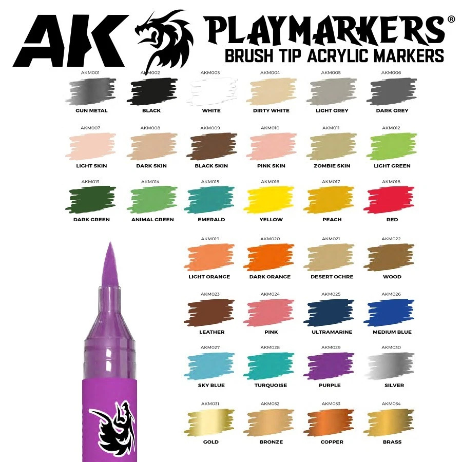 AK Interactive Playmarkers Special Box AK Full Range 34 Playmarkers