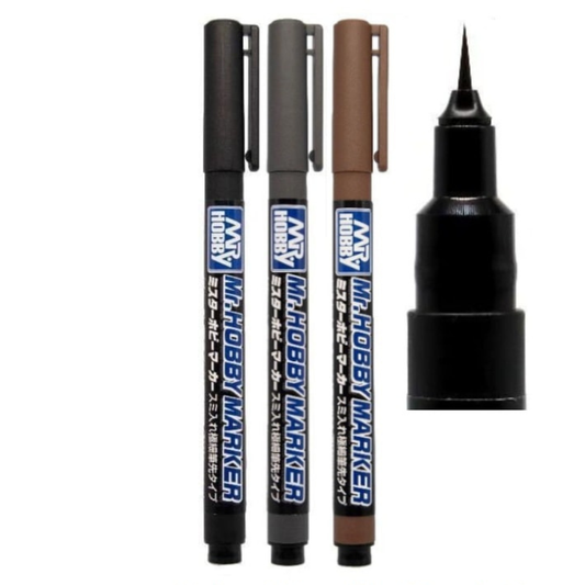 GSI Creos Mr. Hobby Marker Super Fine Tip Brush Pen (3 COLOURS) CM101～CM102～CM103