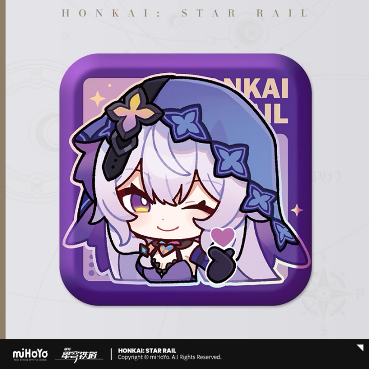 Honkai: Star Rail PomPom's Exhibition Hall Square Series Button Badge Emoji Pin - miHoYo