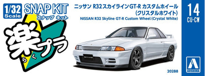 Aoshima 1/32 SNAP KIT #14CU-CW Nissan R32 Skyline GT-R Custom Wheel (Crystal White)
