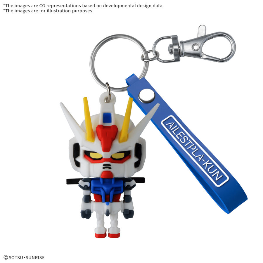 Gundam Seed Mobile Suit Bandai Ailestpla-kun 3D Rubber Mascot Keychain
