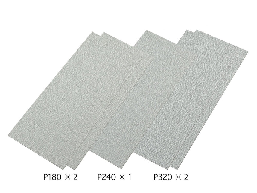 87009 TAMIYA Finishing Abrasives Medium (P180x2, P240x1, P320x2)