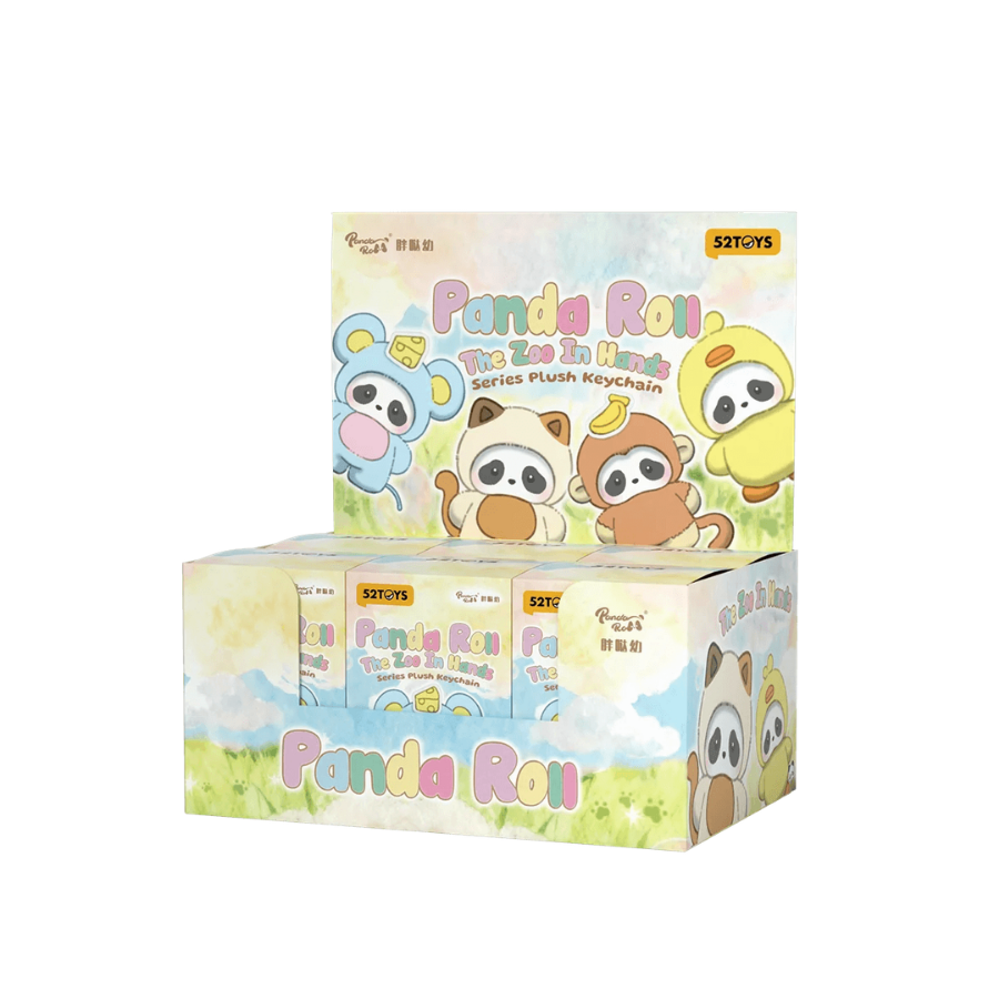 Panda Roll The Zoo In Hands Series Plush Keychain 52TOY