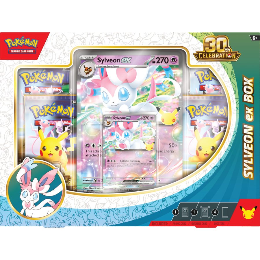 Pokémon TCG: 30th Celebration Sylveon ex/ Greninja ex BOX (4 Packs)